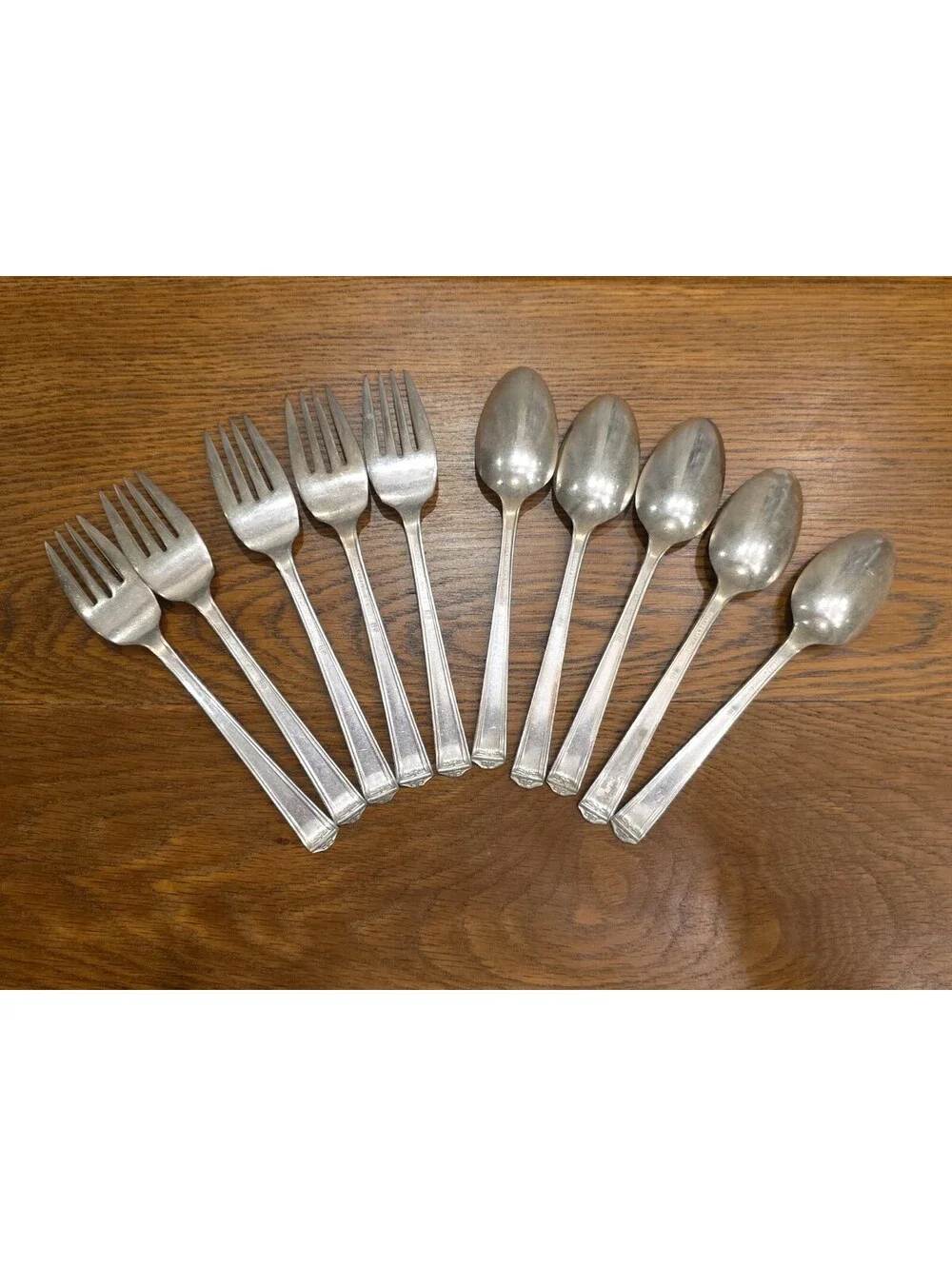 Antique CENTURY Holmes & Edwards Silver Plate Forks And  Teaspoons Set Of 10